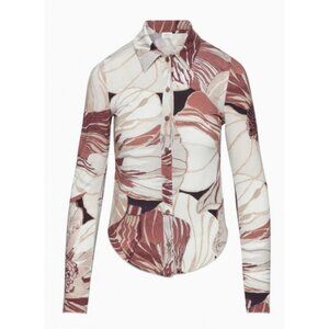 Aritzia WilfredPose Hip Longsleeve Button Up Tencel Shirt Womens Size XS